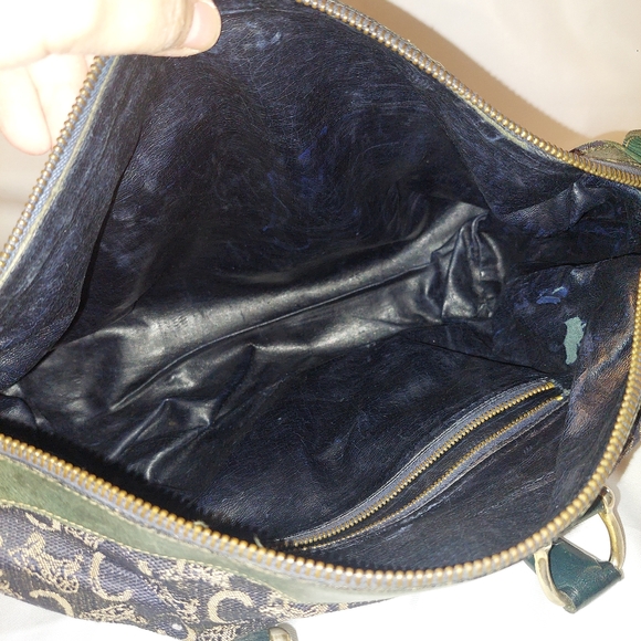 Vtg Celine C Macadam Canvas Boston Bag Green handbag - Picture 12 of 15